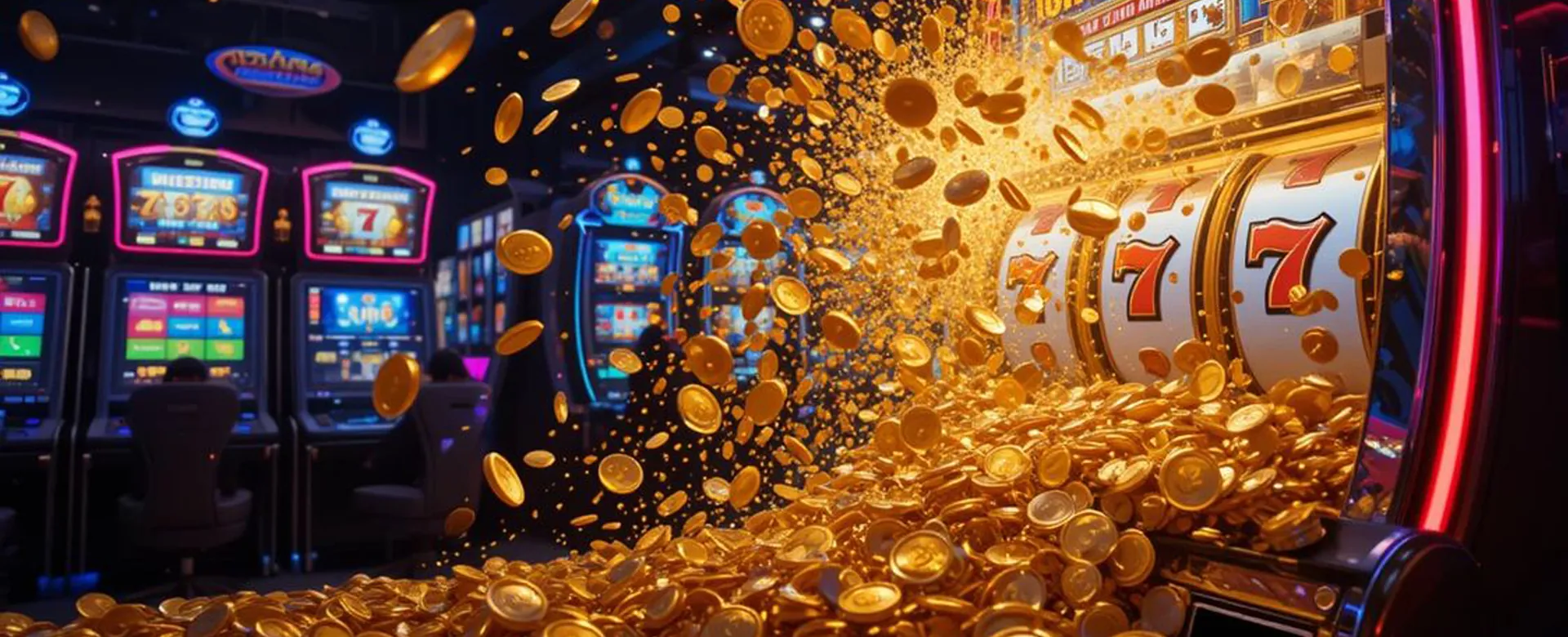 Excited player winning free spins on a slot machine, with jackpot symbols and golden light at 49jili.